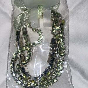 Fashion Jewelry Silver and Olive Bracelet Set